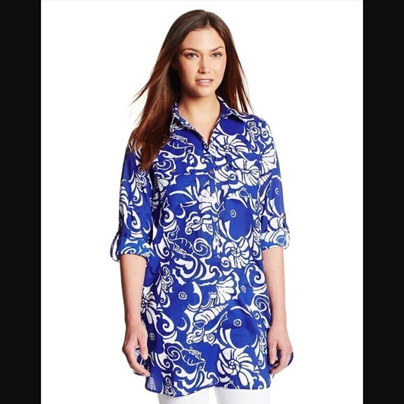 Lilly Pulitzer Captiva Tunic Button Down Shirt - Picture 1 of 10
